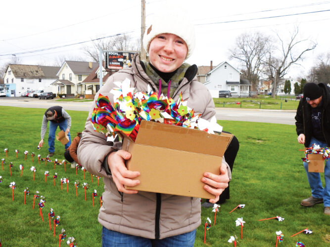 Planting  pinwheels
